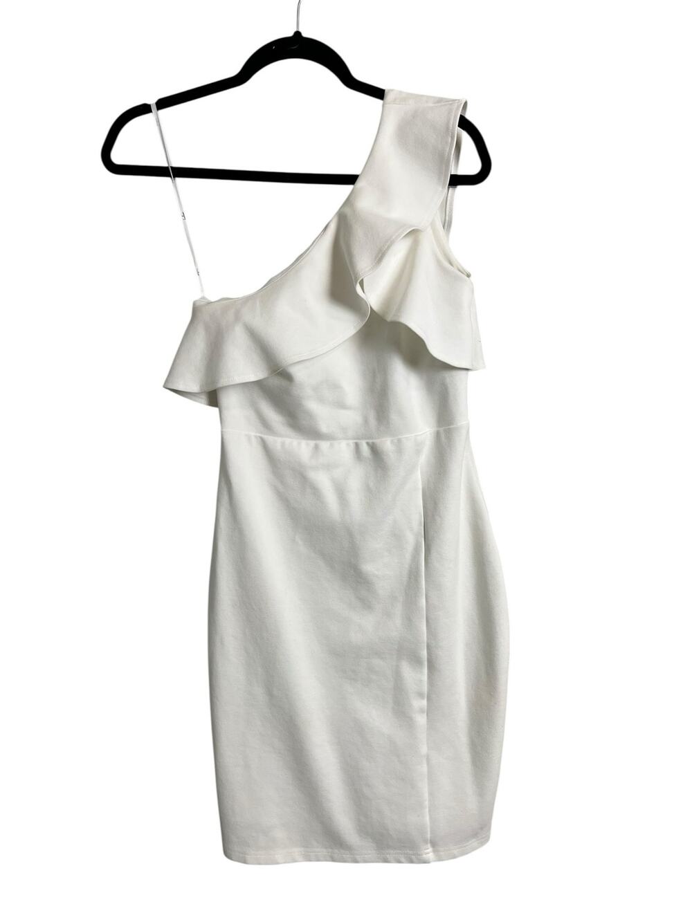 Lulus Dress Cocktail Semi Formal white One Shoulder Mini Bachelorette Brunch S